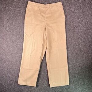 Alfred Dunner Dress Pants Womens Sz 10 Tan Pull On Elastic Waist Business Casual